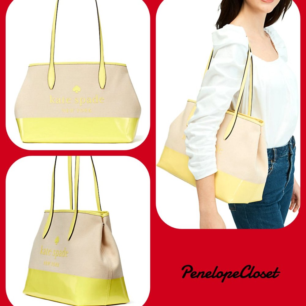 KATE SPADE STREET TOTE SMALL SIDE SNAP LIMELIGHT